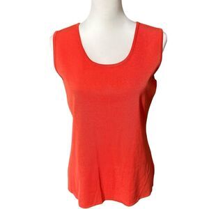Ming Wang Orange Knit Sleeveless Top Sz S NWT